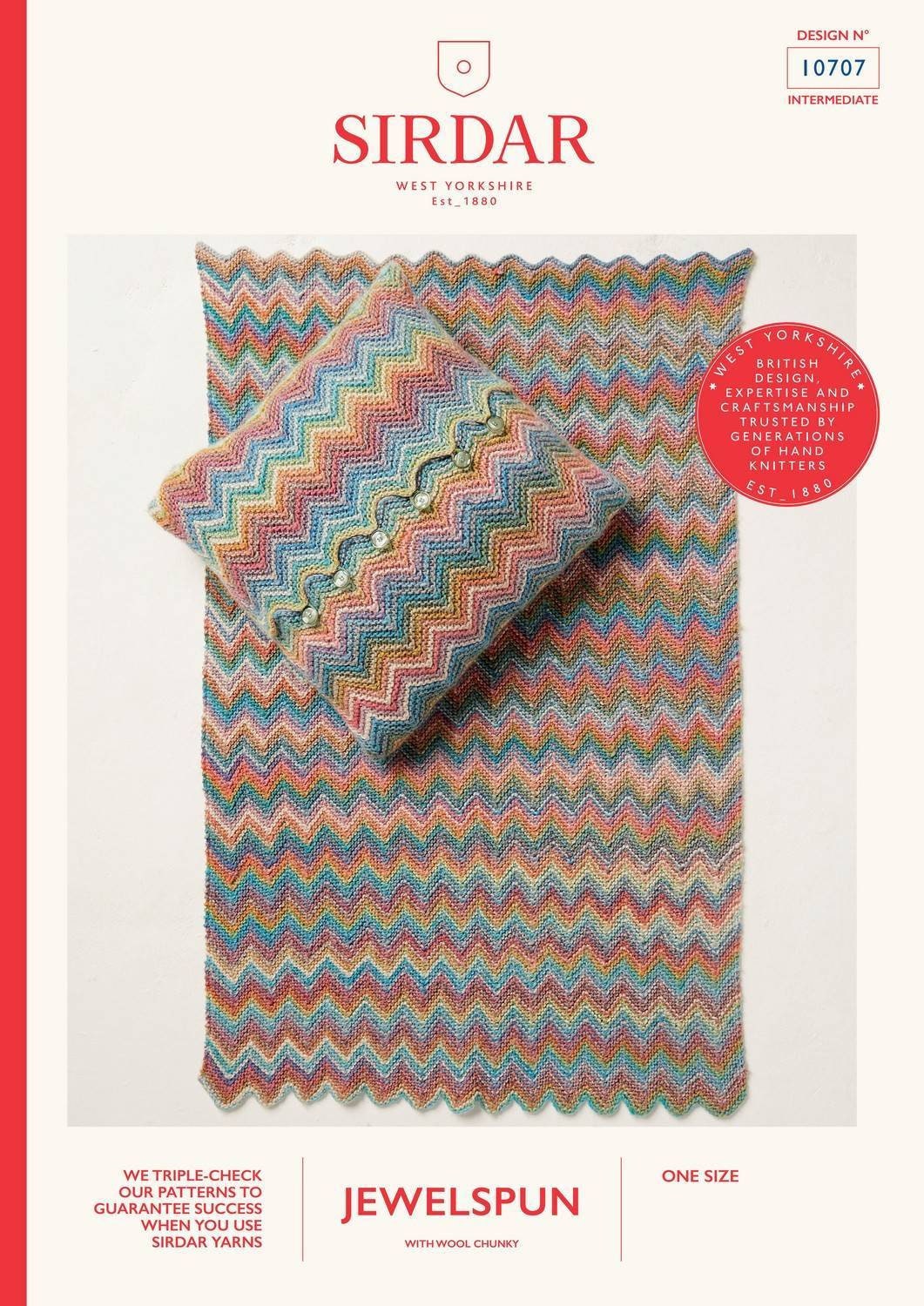 Ripples Blanket and Cushion Knitting Pattern in Sirdar Jewelspun