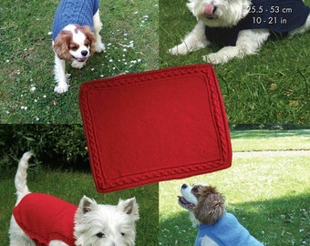 Dog Blankets and Coats Knitting Pattern , King Cole K9, , Small dog coats, dog accessories, dog knitting pattern