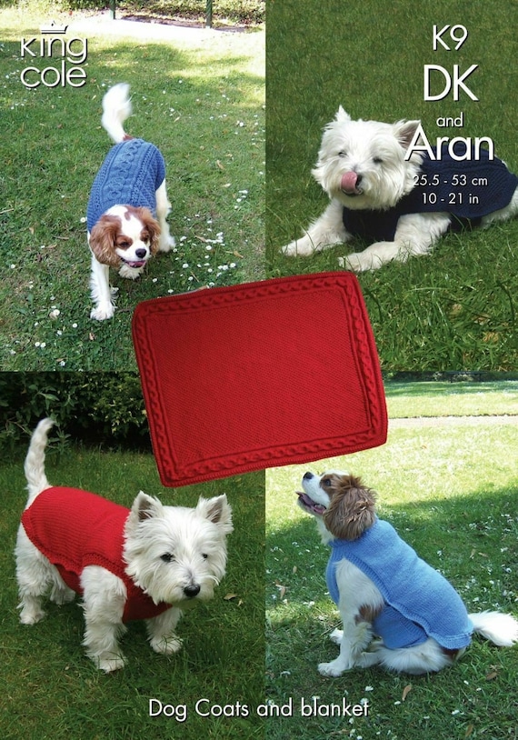 King Cole Dog Coats & Blanket Knitting Pattern K9 - Double Knit & Aran King Cole Dog Coats & Blanket Knitting Pattern K9 - Double Knit & Aran