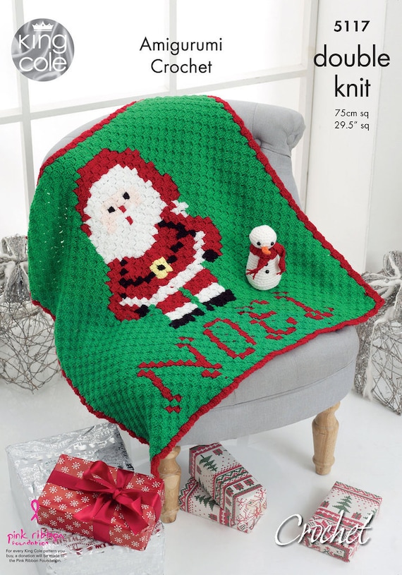Christmas Blanket Amigurumi Santa Crochet Pattern King Cole