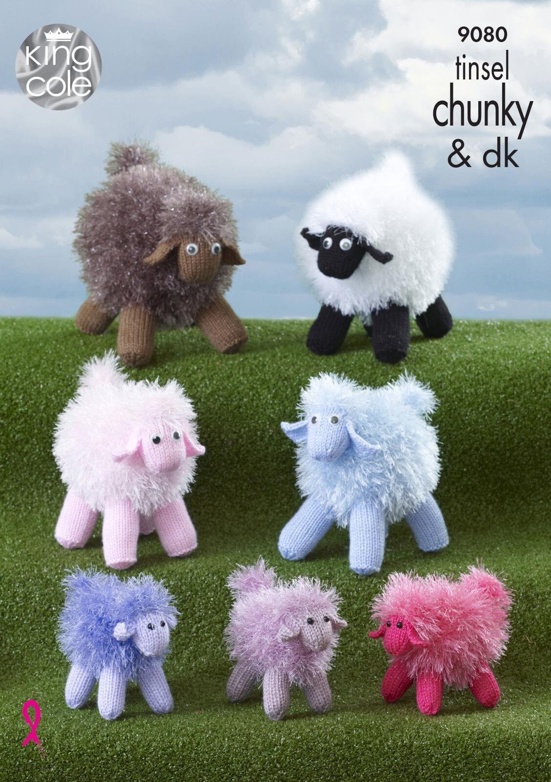 King Cole Novelty Toy Sheep Knitting Pattern 9080 - Tinsel Chunky & DK King Cole Novelty Toy Sheep Knitting Pattern 9080 - Tinsel Chunky & DK