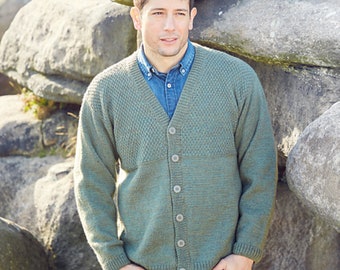 Mens Cardigan Knitting Pattern in Bonus DK, Sirdar  8287.