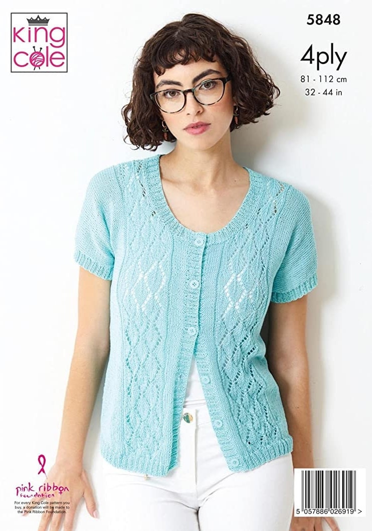 King Cole 4502 Cardigan And Top In Giza Cotton 4 Ply (downloadable - Wool Warehouse - Buy