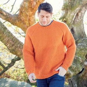 Mens Sweater Knitting Pattern in Hayfield Bonus DK. Hayfield 8286.