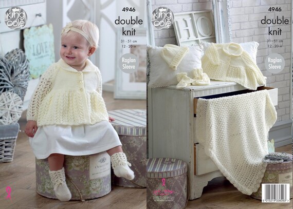 Womens Raglan Sleeve Jumpers /& Cardigan Chunky Knitting Pattern King Cole 5286