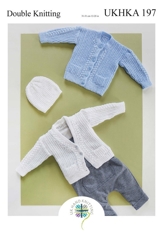 4 Ply Pattern Jacket Hat Mittens Bootees Wool Premature To 2 Yrs 31-56 cm