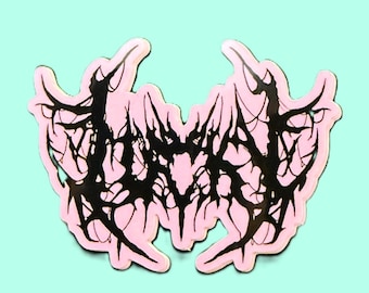 lucky vinyl sticker death metal font
