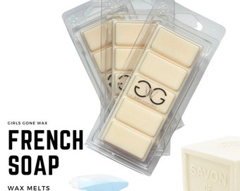 French Soap Clean | Natural Soy Wax Melts + Snap Bars | Strong Highly Scented | Eco Vegan | Gift | Home Fragrance