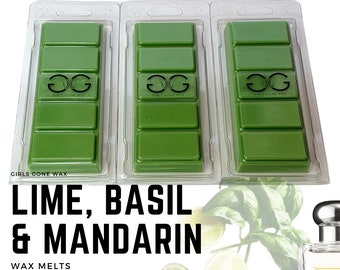 Lime, Basil & Mandarin Perfume | Natural Soy Wax Melts + Snap Bars | Strong Highly Scented | Eco | Gift | Home Fragrance