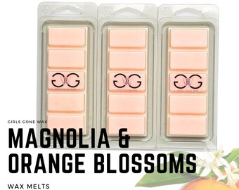 Magnolia e fiori d'arancio / Floreale / Cialde di cera di soia naturale + barrette profumate / Profumo intenso / Ecologico / Regalo / Profumo per la casa