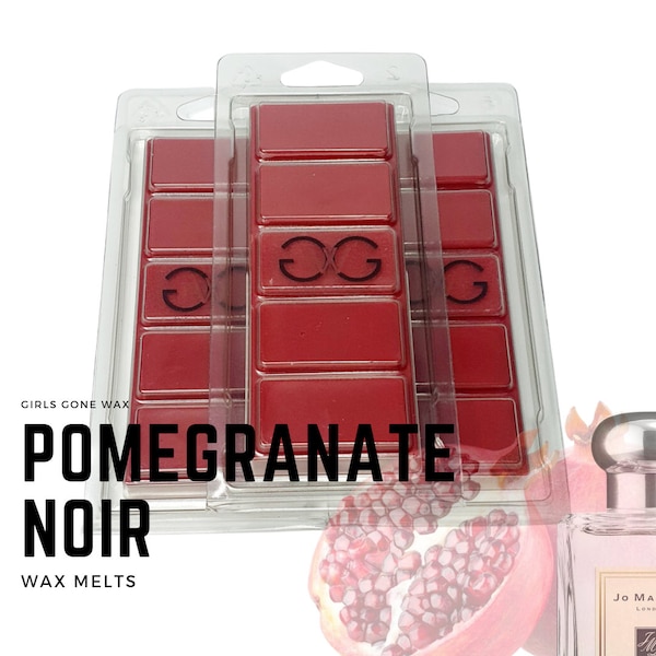 Pomegranate Noir Perfume | Natural Soy Wax Melts + Snap Bars | Strong Highly Scented | Eco Vegan | Gift | Home Fragrance