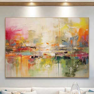 large abstract wall art ,colorful acrylic canvas art, large canvas art for living room, oversized wall art canvas,modern abstract art