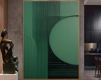Green minimalism painting green wall art green textured wall art green Large green abstract painting Large Green Abstract Painting