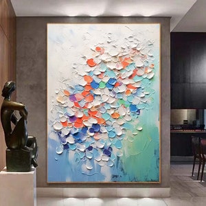 Kleurrijk mes schilderij grote kleurrijke muurkunst abstract schilderij textuurMuurkunst handgeschilderde abstracte kunst grote canvaskunst moderne kunst