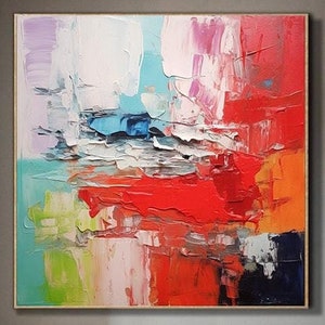 große abstrakte Kunst, bunte Acryl Leinwand Kunst, große Leinwand Kunst für Wohnzimmer, übergroße Wand Kunst Leinwand, Wohnzimmer Wand Dekoration