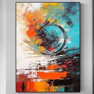 colorful acrylic painting Large abstract painting,Palette knife painting,Colors abstract wall art,modern abstract canvas,large canvas art
