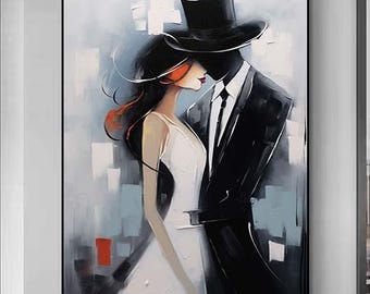 Lovers' decor oil painting art,Original women painting Woman face Canvas Art,Modern Wall Decor Wall Decor Living Room Abstract Oil Painting