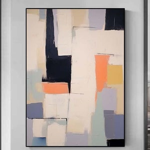 Vibrant Abstract Impasto Painting on Canvas Multicolored Textured Wall Art Luxurious Modern oversize framed oil painting canvas artwork