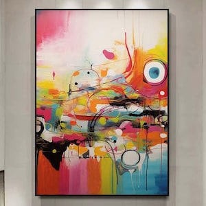 Colourful Abstract Painting, Extra Large Painting, large canvas art for living room Oversized Abstract Painting,Large Canvas Wall Art