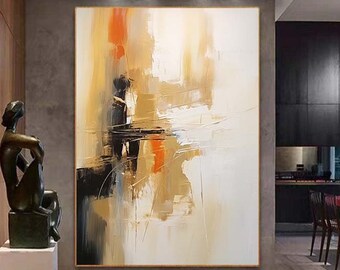 Abstrakte Ölgemälde Auf Leinwand, Abstrakte Kunst, Ölgemälde Auf Leinwand, Abstrakte Kunst, Große Wandkunst, Geschenk für Wohnzimmer