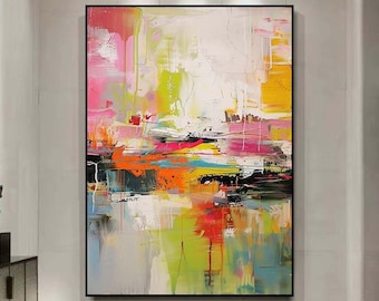 colorful acrylic canvas art,large wall art abstract,large canvas art for living room,oversized wall art canvas,modern abstract art home art
