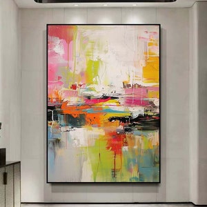 bunte acryl Leinwand Kunst, große Leinwand Kunst abstrakt, große Leinwand Kunst für Wohnzimmer, übergroße Wand Kunst Leinwand, moderne abstrakte Kunst home art