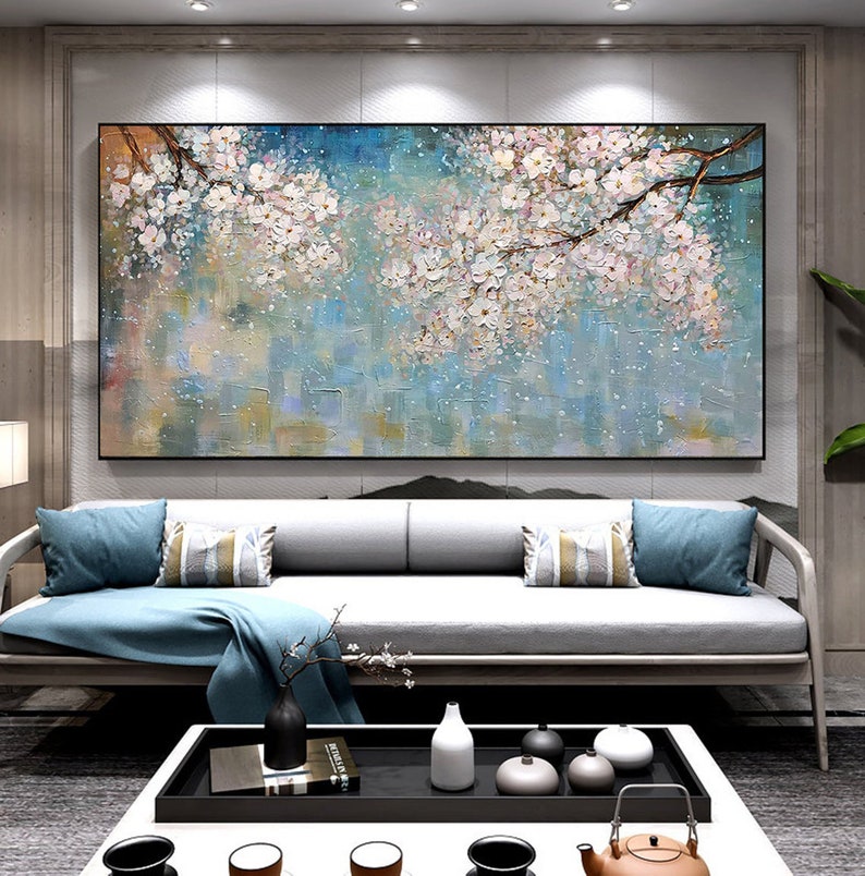 Original Painting,large Wall Art,3d Oil Painting Flower on Canvas