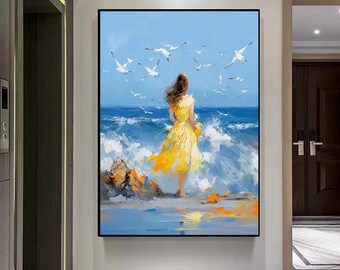 28×35cm-クリル原画 女性の後ろ姿 キャンバスアート 28×35cm-クリル原画 女性の後ろ姿 キャンバスアート 28×35cm-クリル