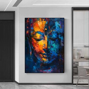 Buddha Portrait Abstract Painting Peaceful Buddha Painting on Canvas ...