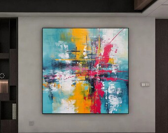 テクスチャアート絵画、大きな抽象画、現代の抽象画、パレットナイフ