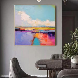 oversized wall art canvas,Modern art Wall decor gift large abstract wall art ,colorful acrylic canvas art, large canvas art for living room,