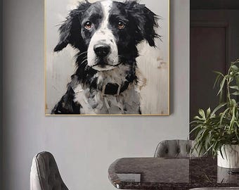 写真からのカスタム犬の油絵、写真からの犬の肖像画のカスタム油絵