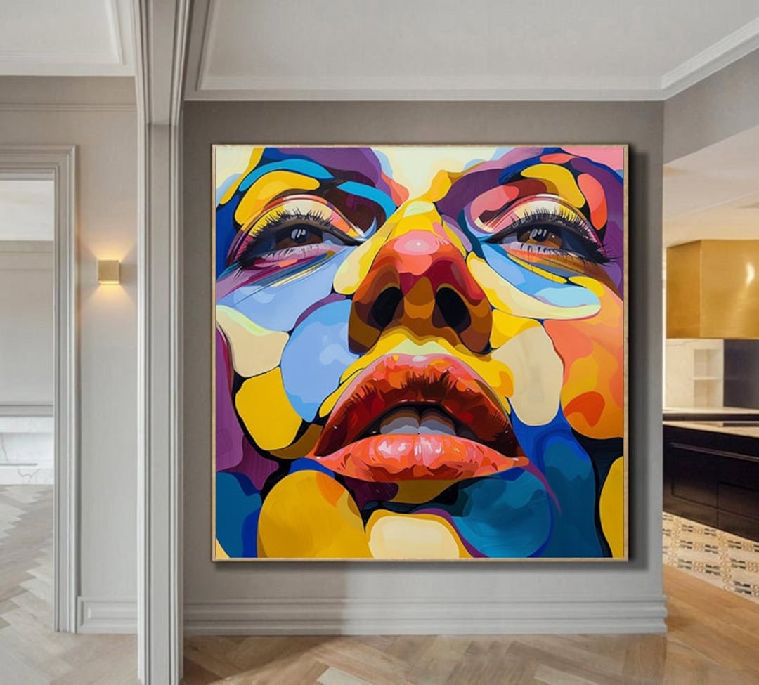 Colorful Facial Paintings Woman Face Painting on Canvas,graffiti