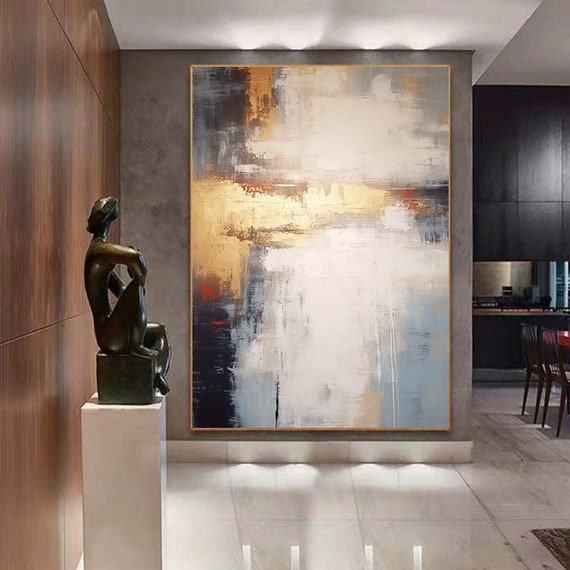 オリジナルの抽象画、テクスチャアート特大壁アート大きな抽象画、現代
