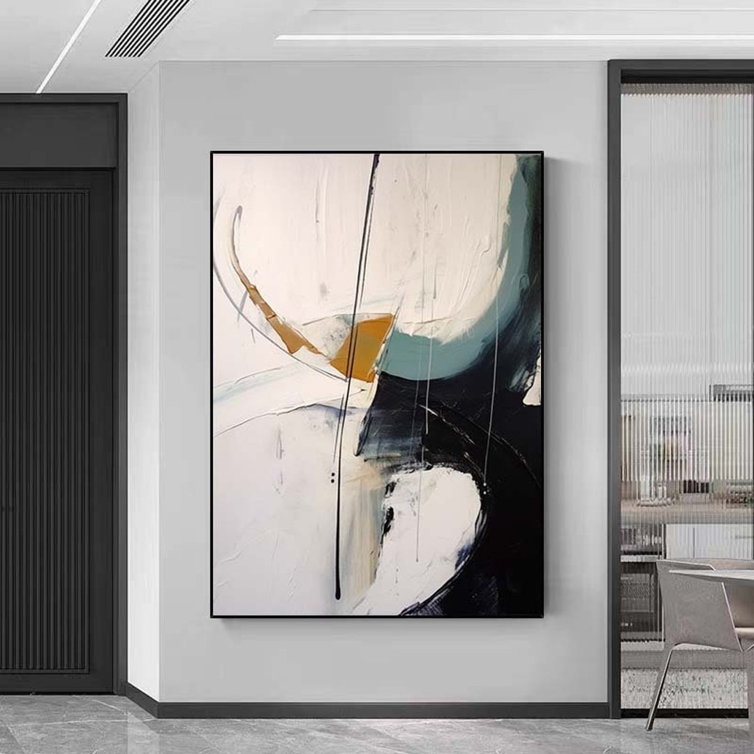 黒い絵と白い絵、オリジナルの抽象画、ミニマリストの抽象画、大きな