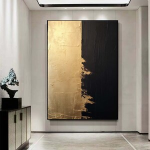 Black and Gold Abstract Art Original Abstract Painting on Canvas Gold ...