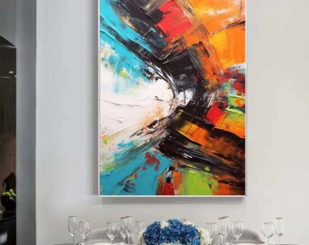 Colorful Acrylic Painting Large Abstract Painting,palette Knife