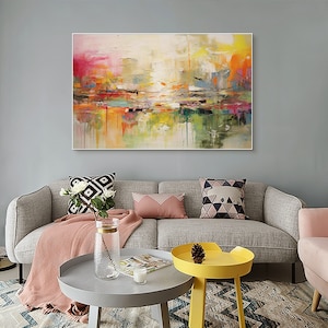 Large Abstract Wall Art ,colorful Acrylic Canvas Art, Large Canvas Art ...