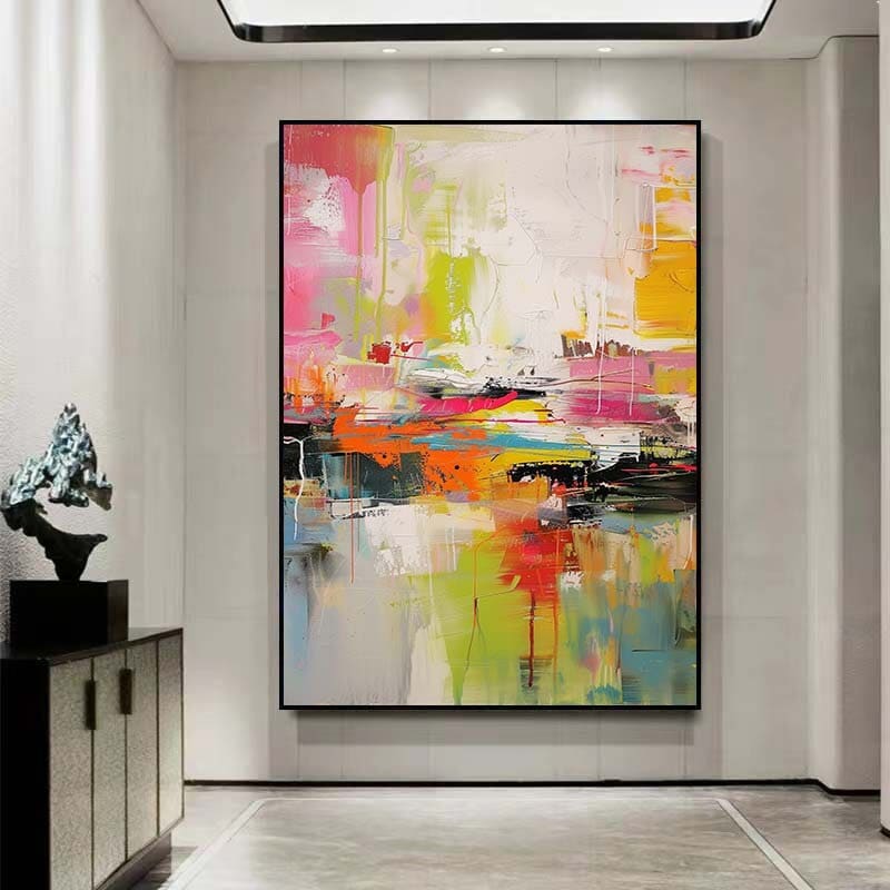 kleurrijke acrylcanvaskunst, abstracte kunst aan de grote muur, grote canvaskunst voor woonkamer, oversized muurkunstcanvas, moderne abstracte kunst thuiskunst