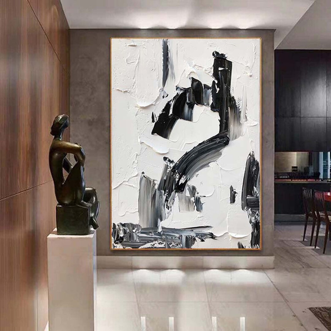 Black and White 3D Abstract Art Black and White Wall Art Black and ...