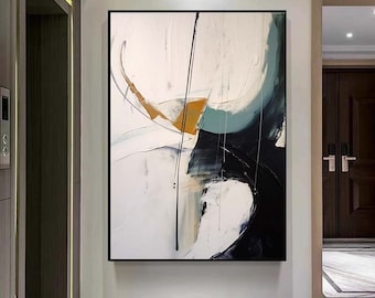 黒い絵と白い絵、オリジナルの抽象画、ミニマリストの抽象画、大きな