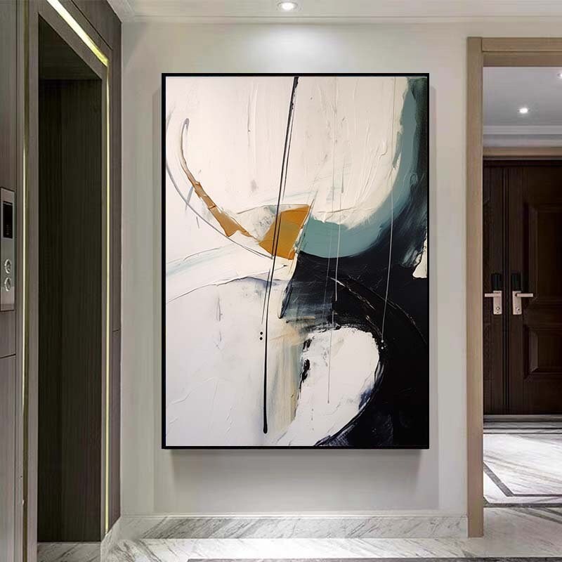 黒い絵と白い絵、オリジナルの抽象画、ミニマリストの抽象画、大きな