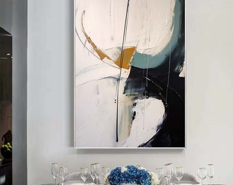 黒い絵と白い絵、オリジナルの抽象画、ミニマリストの抽象画、大きな