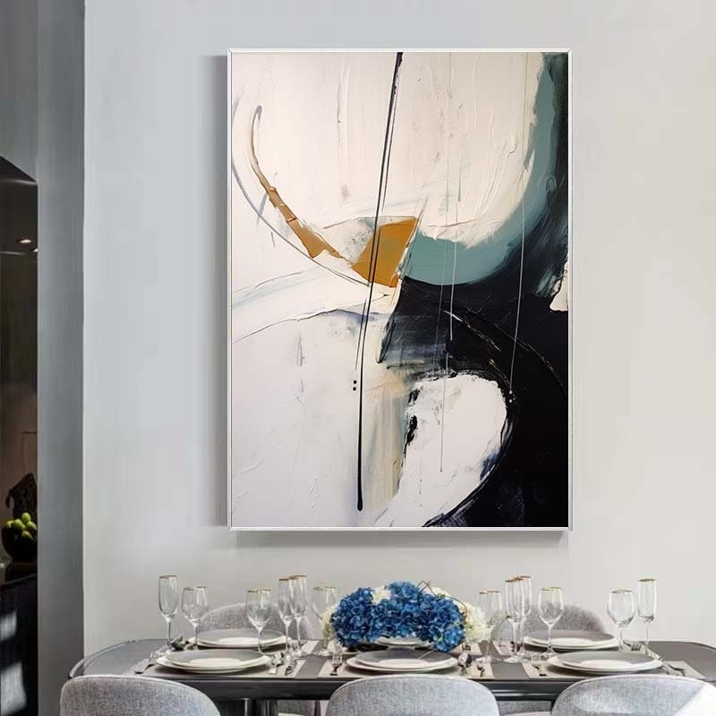 黒い絵と白い絵、オリジナルの抽象画、ミニマリストの抽象画、大きな