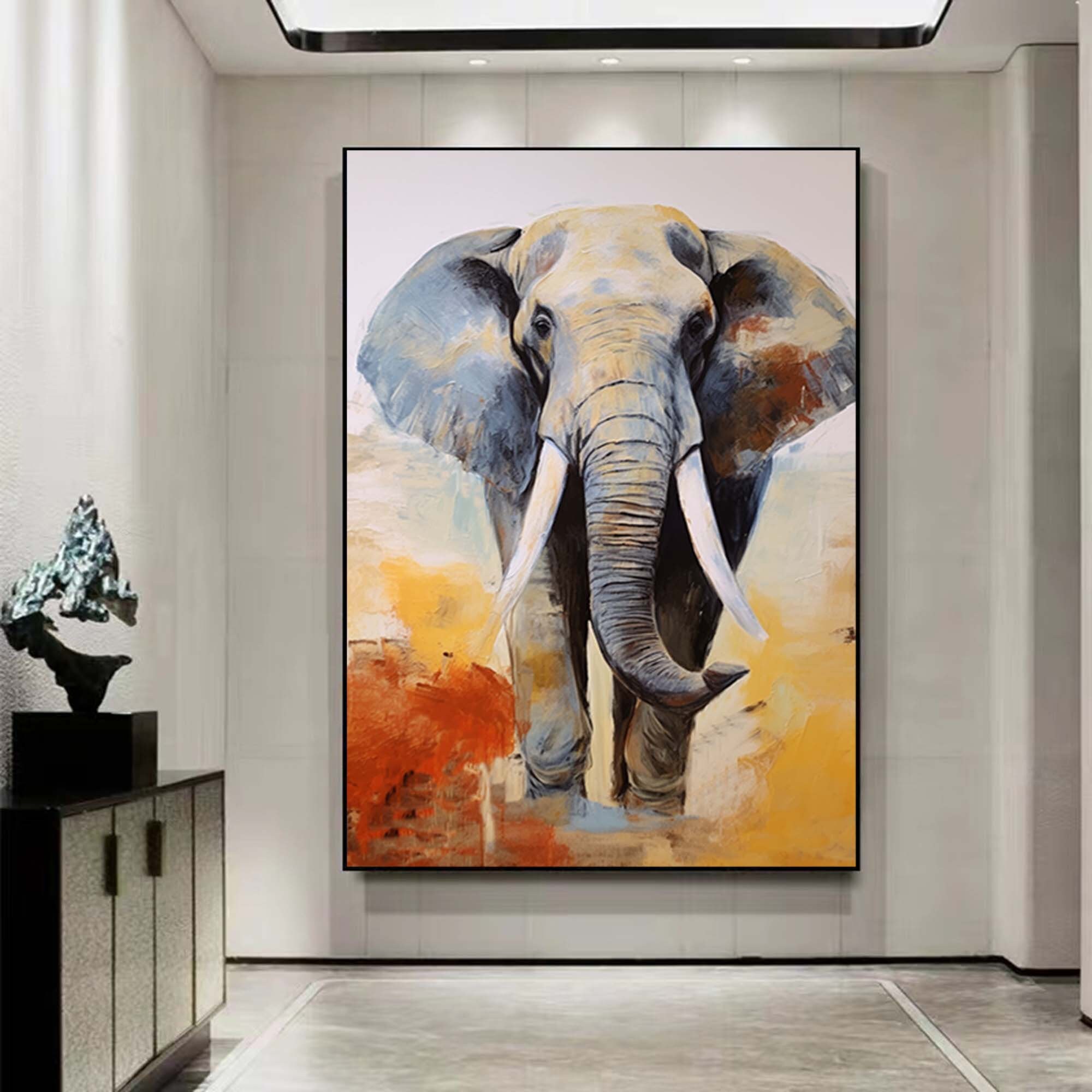 Elephant Painting Elephant Canvas Art Elephant Wall Decor - Etsy
