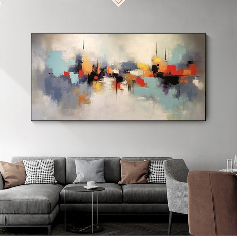 Large Abstract Painting on Canvas,large Modern Wall Art Painting