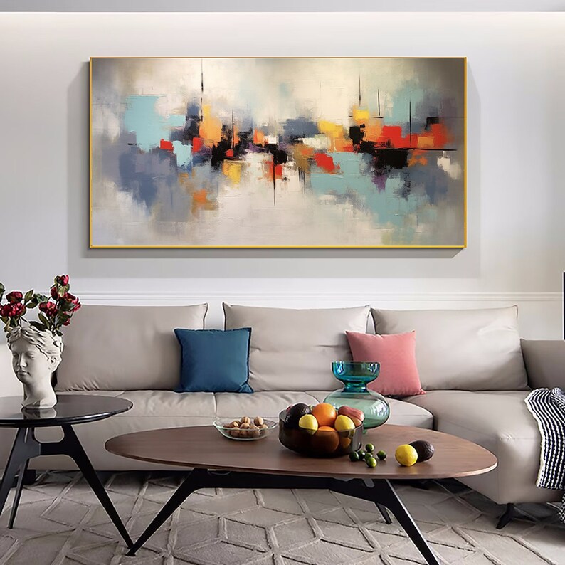 Large Abstract Painting on Canvas,large Modern Wall Art Painting