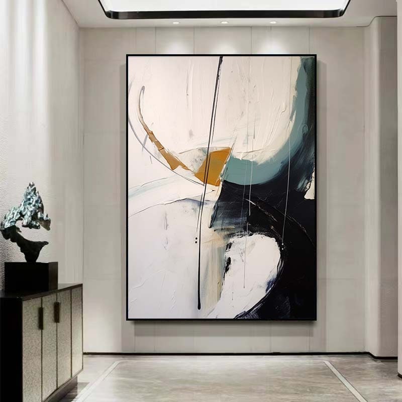 黒い絵と白い絵、オリジナルの抽象画、ミニマリストの抽象画、大きな