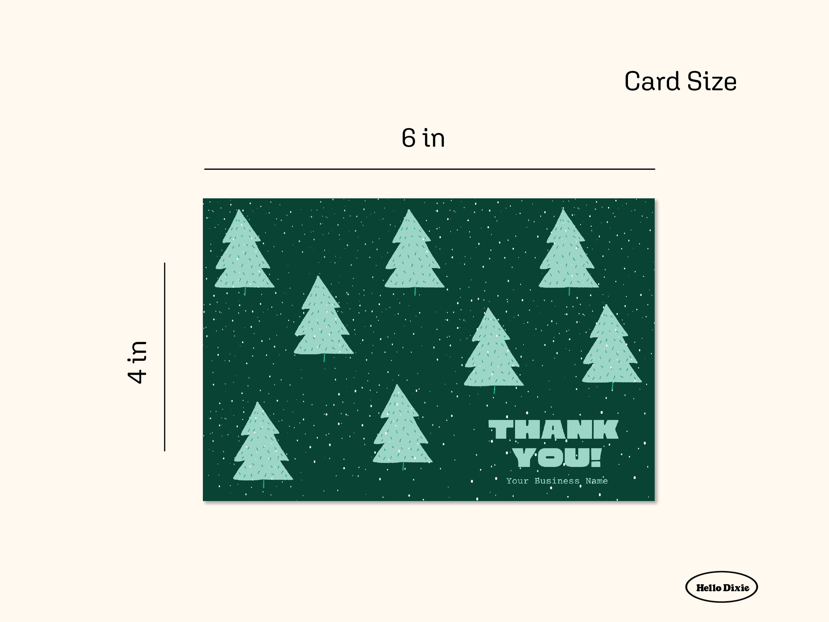 Tree Thank You Card Christmas Printable Template Small Etsy