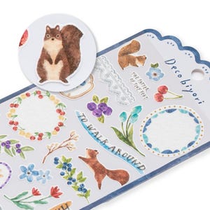 Sticker vague d'esprit / Déco biyori -écureuil- /